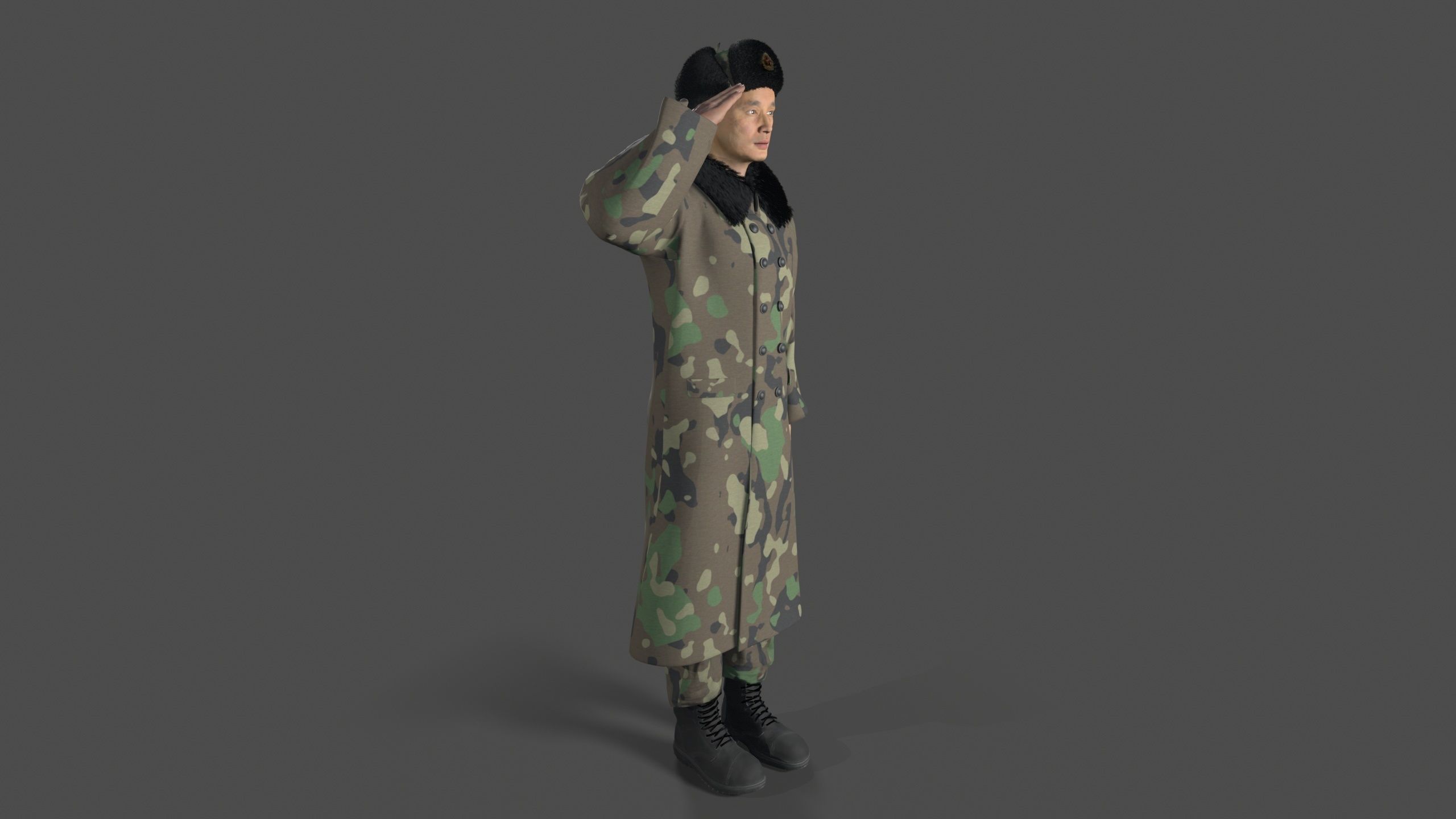 chinese soldier  Low-poly 3D model_19
