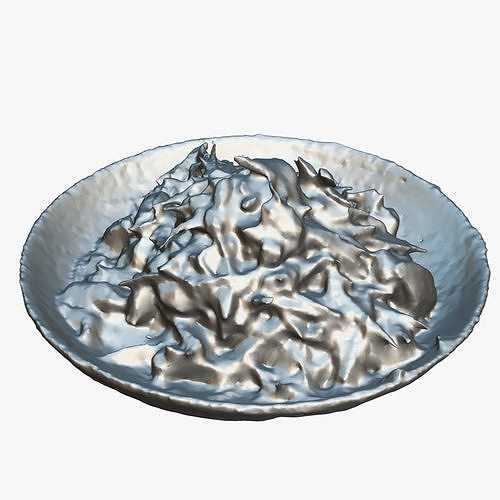 Stir fried Garlic Low-poly 3D model 4