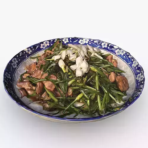 Stir fried Garlic Low-poly 3D model