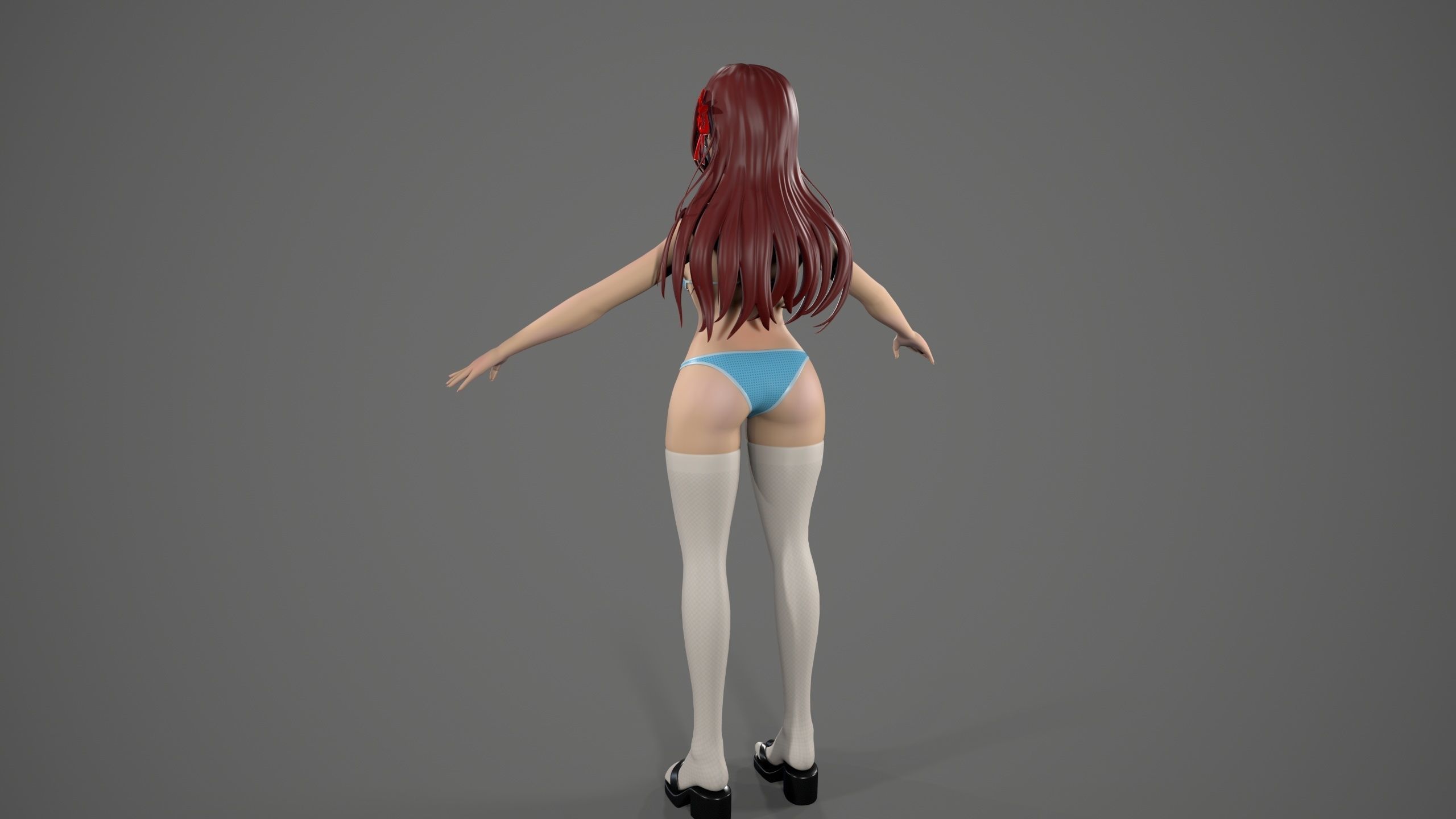 miku cartoon 3D model_2