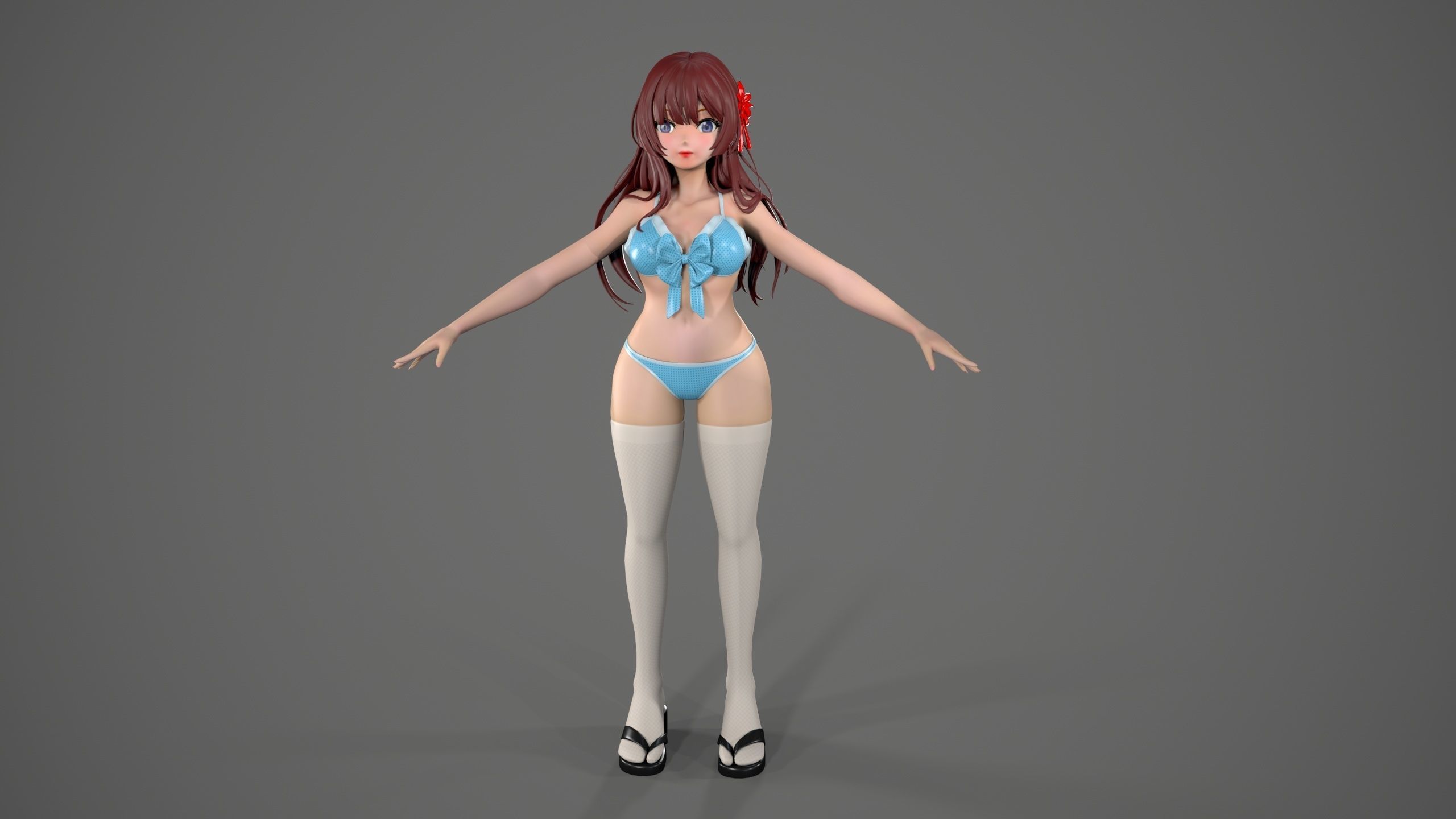 miku cartoon 3D model_1