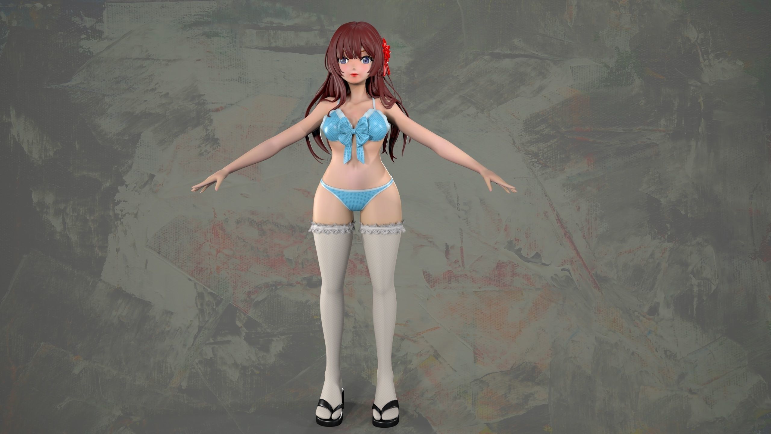 miku cartoon 3D model_5