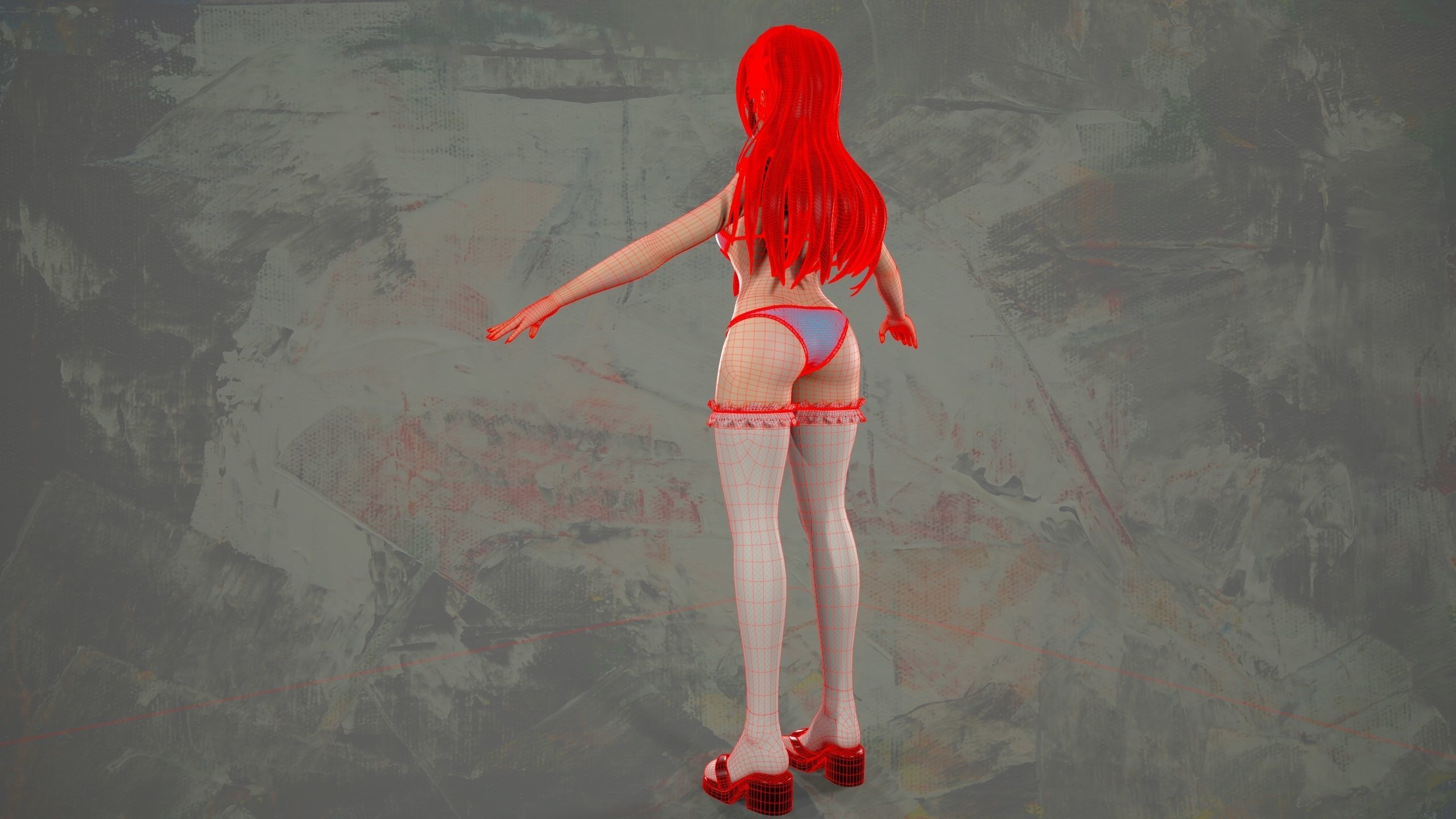 miku cartoon 3D model_8