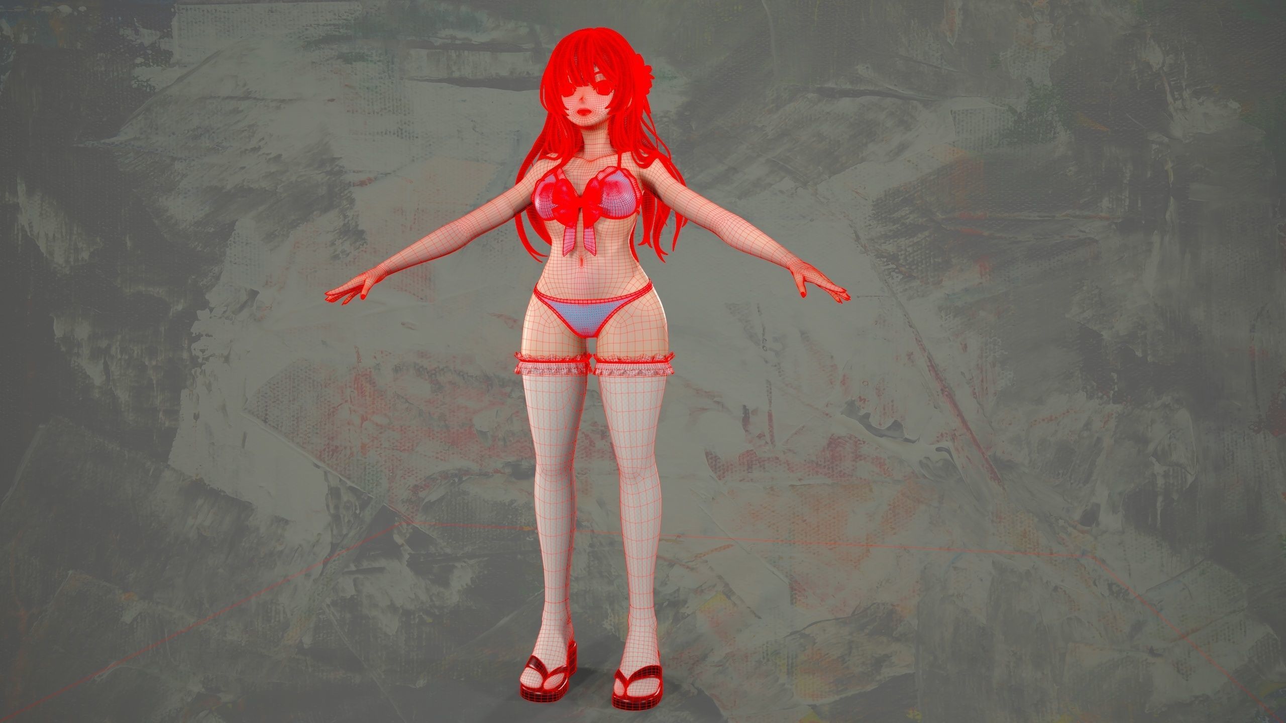 miku cartoon 3D model_7