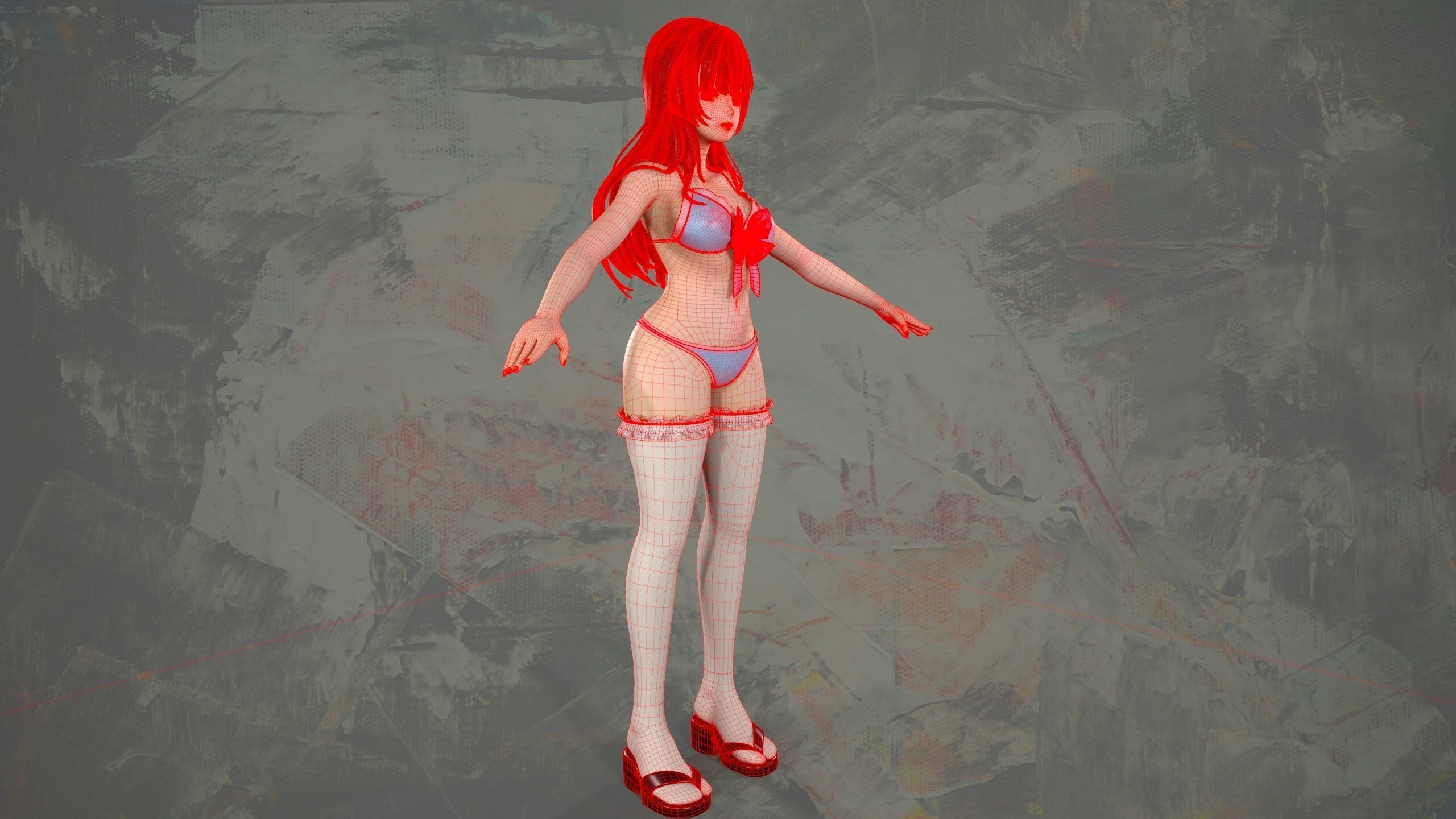 miku cartoon 3D model_9