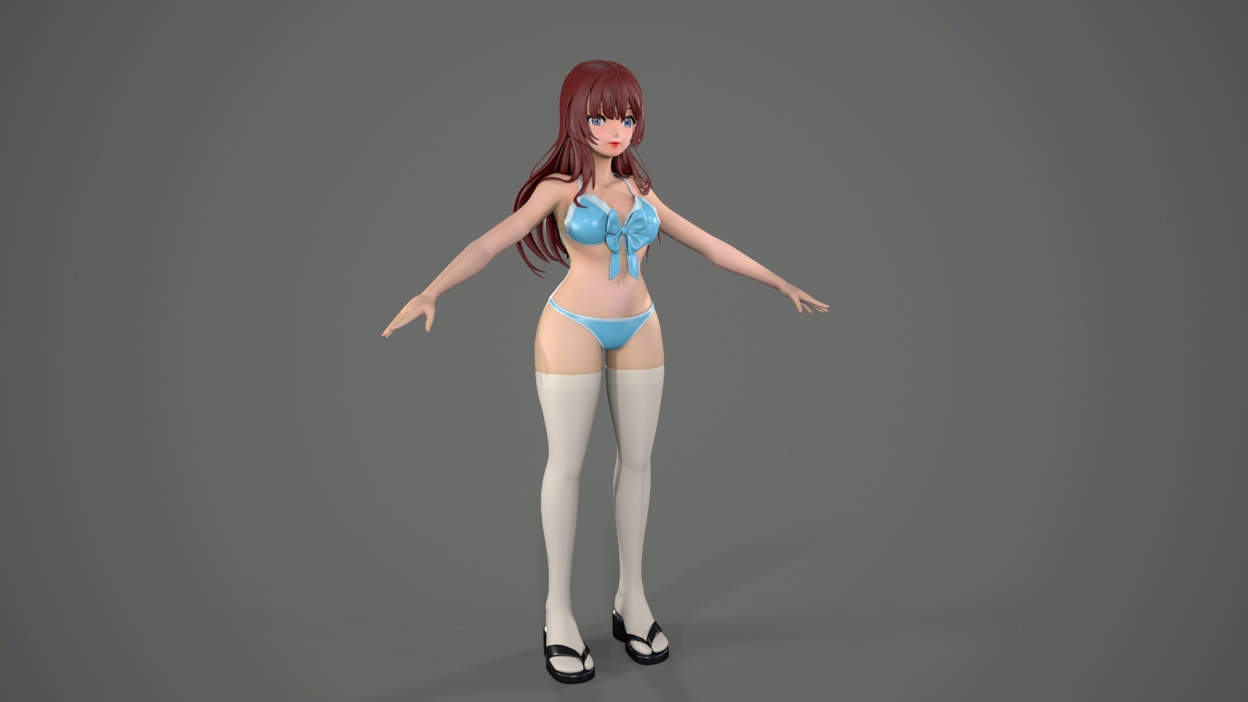 miku cartoon 3D model_4