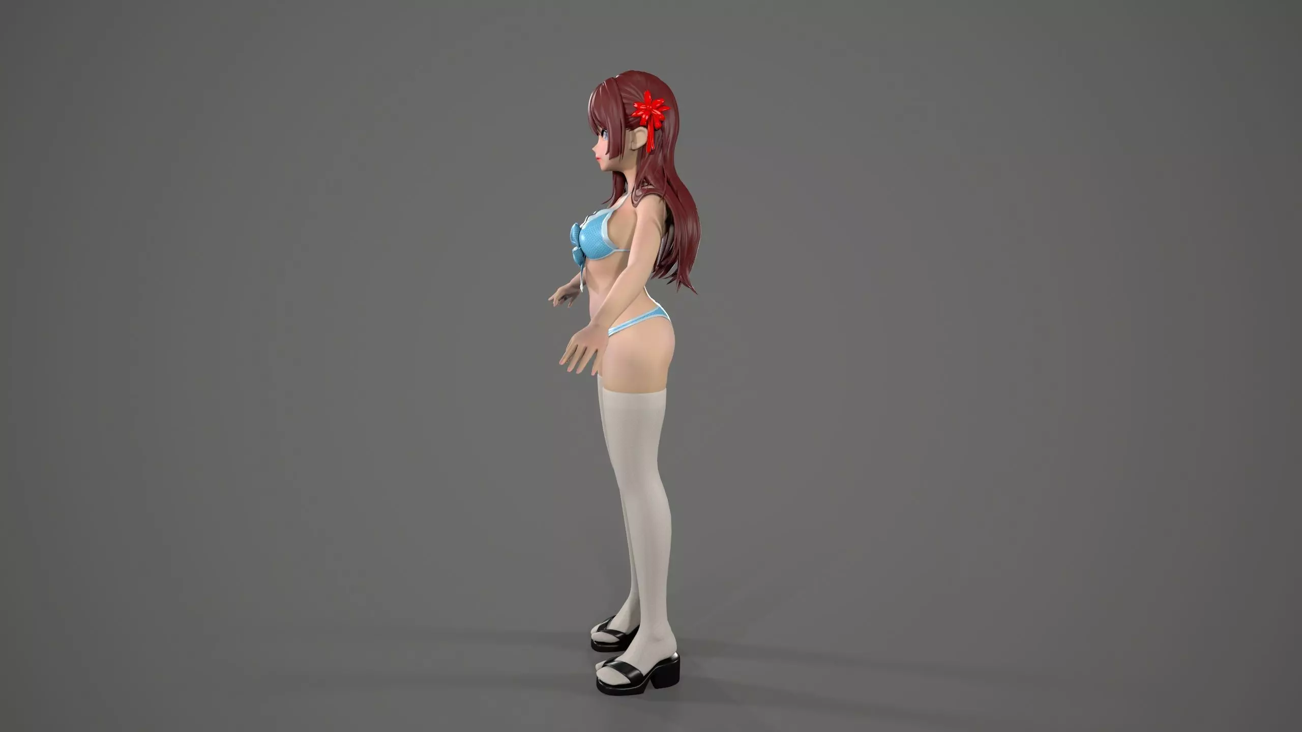 miku cartoon 3D model_0