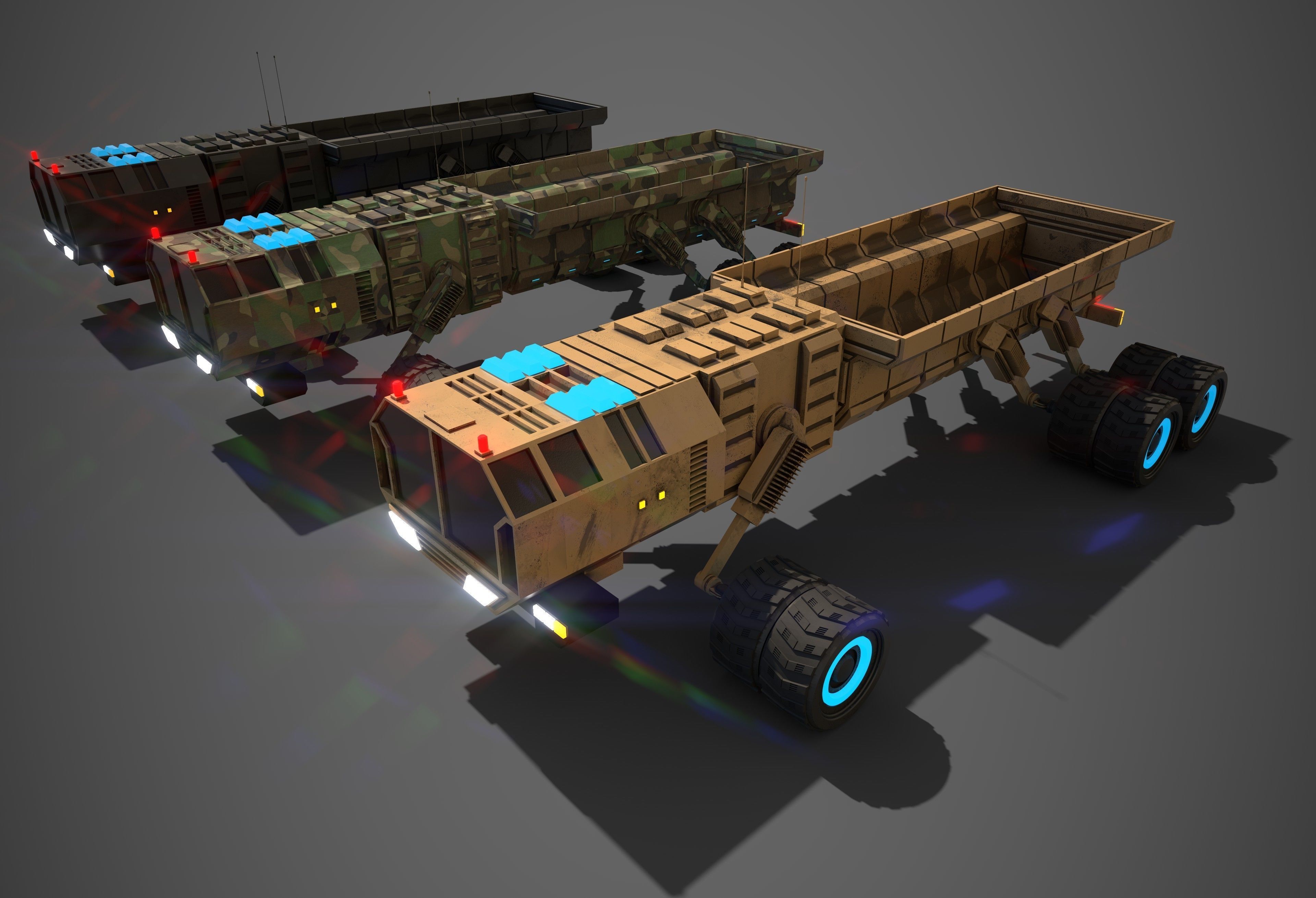Rover Four Low-poly 3D model_3