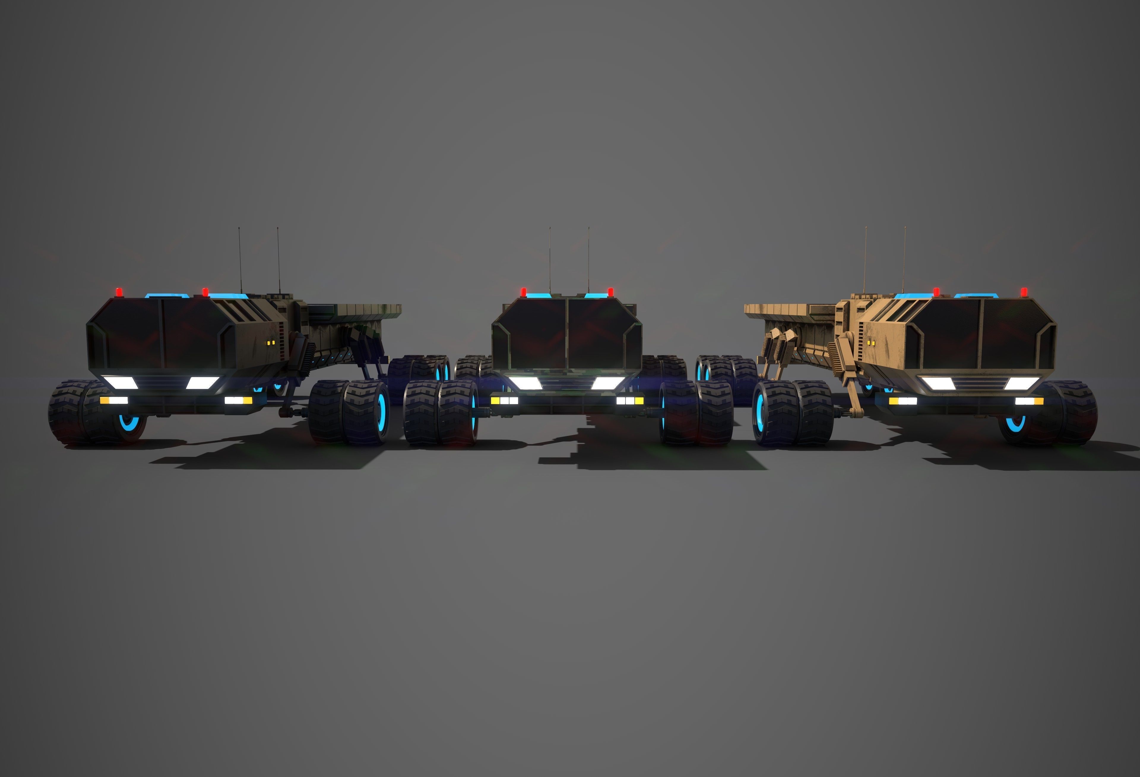 Rover Four Low-poly 3D model_8