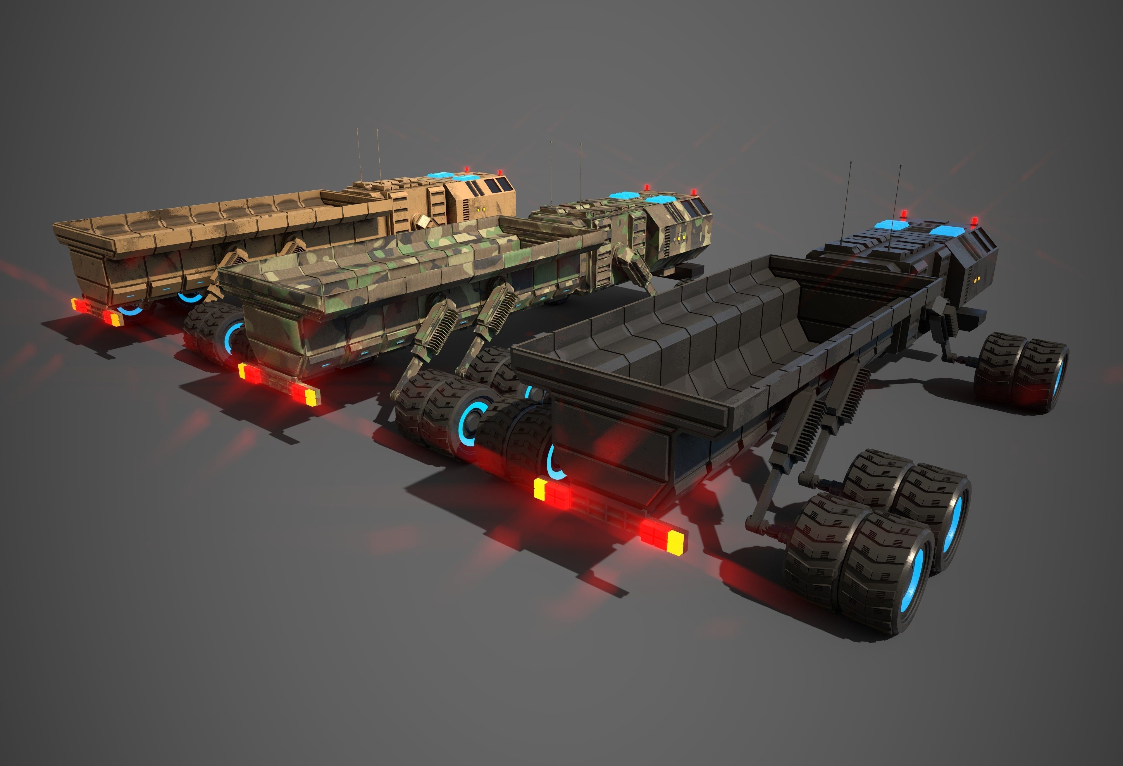 Rover Four Low-poly 3D model_7