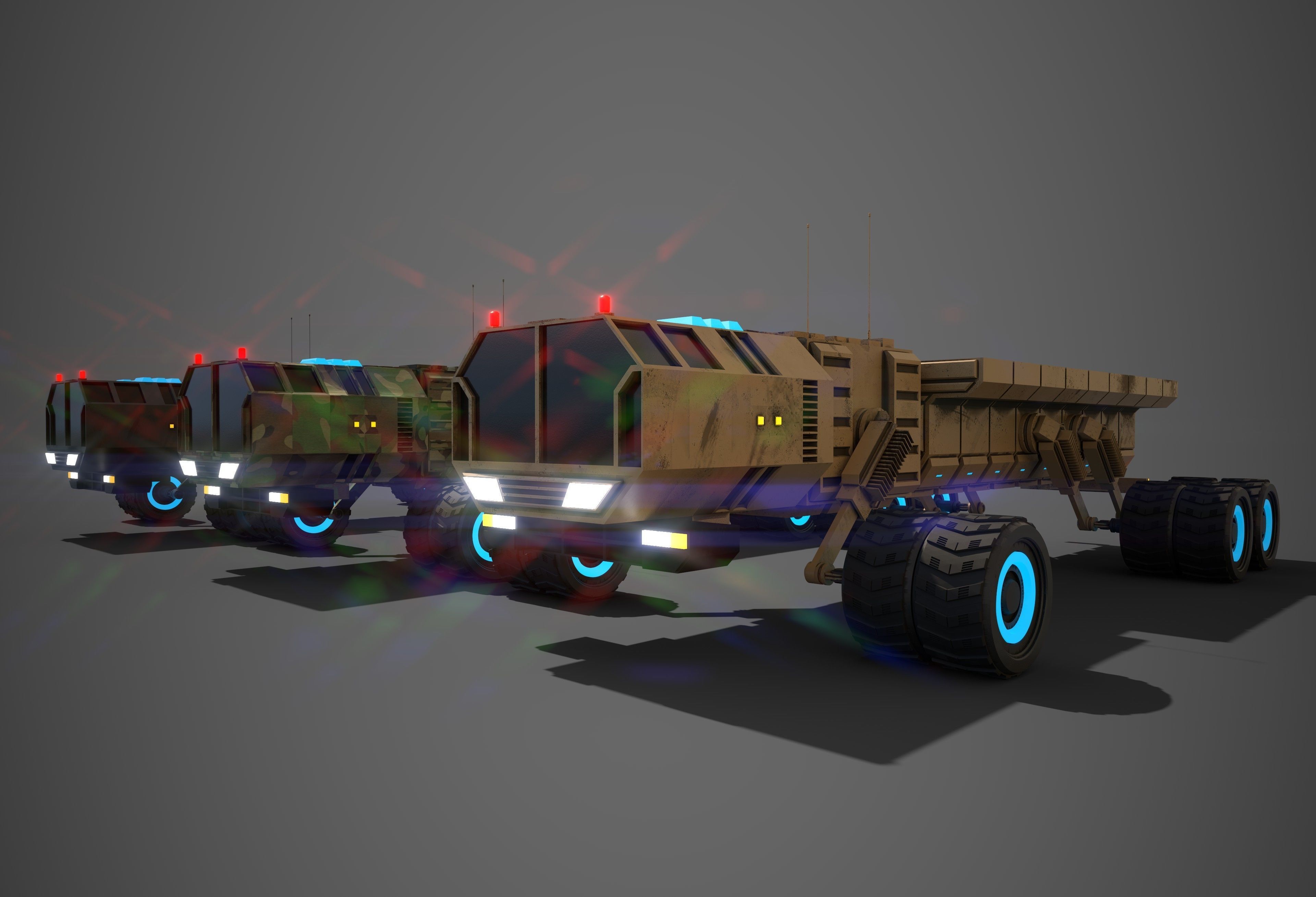 Rover Four Low-poly 3D model_5
