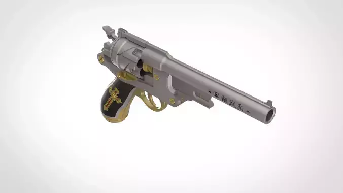 Revolver from the movie Van Helsing 2004 3d model 3D model