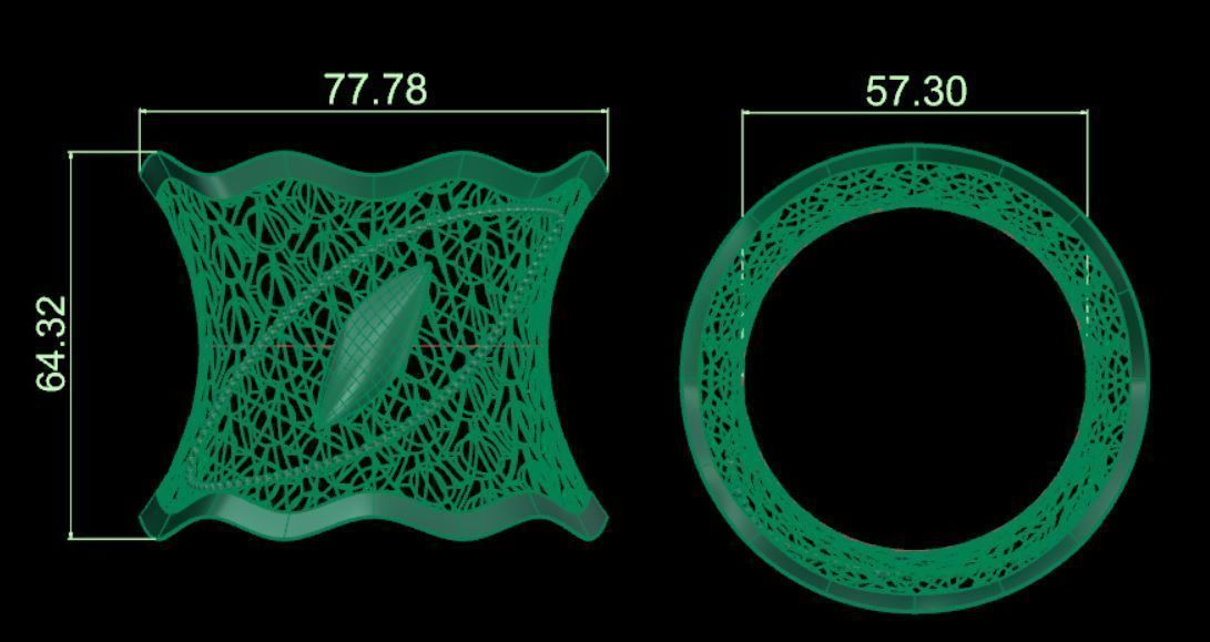 Fusion bangle light weight 3D print model_4