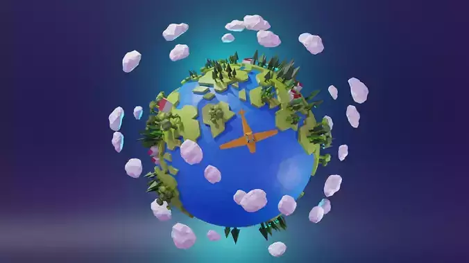 New Colorful World Low Poly 3D Creative eco-friendly world