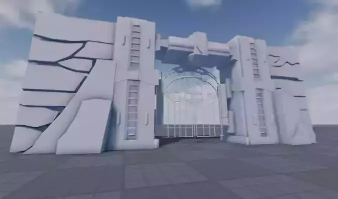 Futuristic High Security Gate 3D model