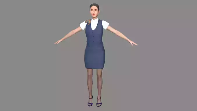 woman waiter character