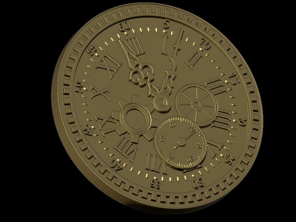 Clock pendant 3D print model_6
