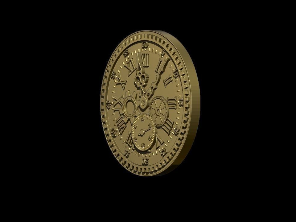 Clock pendant 3D print model_1