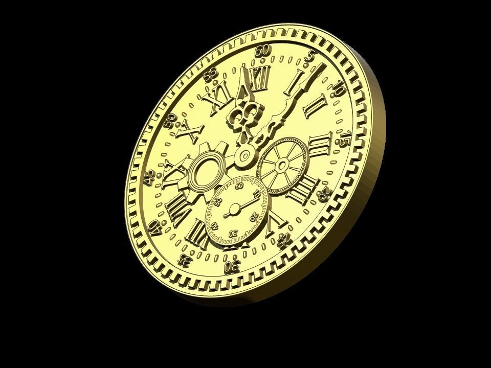 Clock pendant 3D print model_5