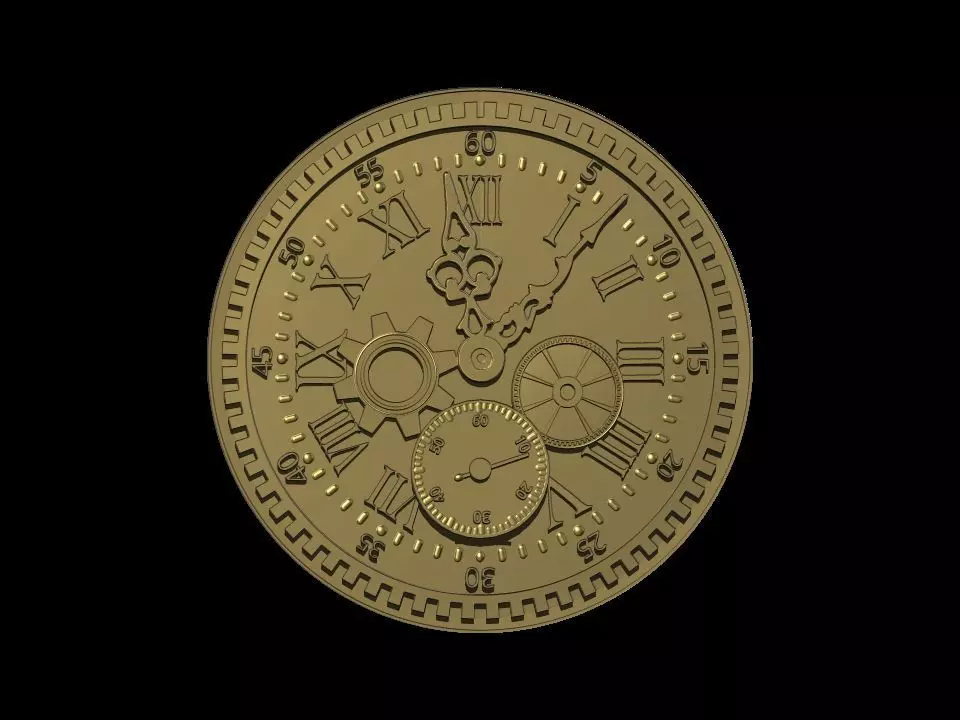 Clock pendant 3D print model_0