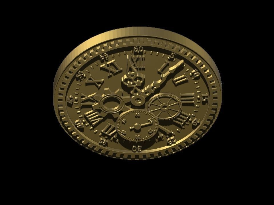 Clock pendant 3D print model_4