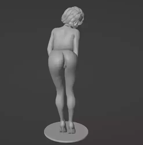 Standing girl waiting for pleasure 3D print model