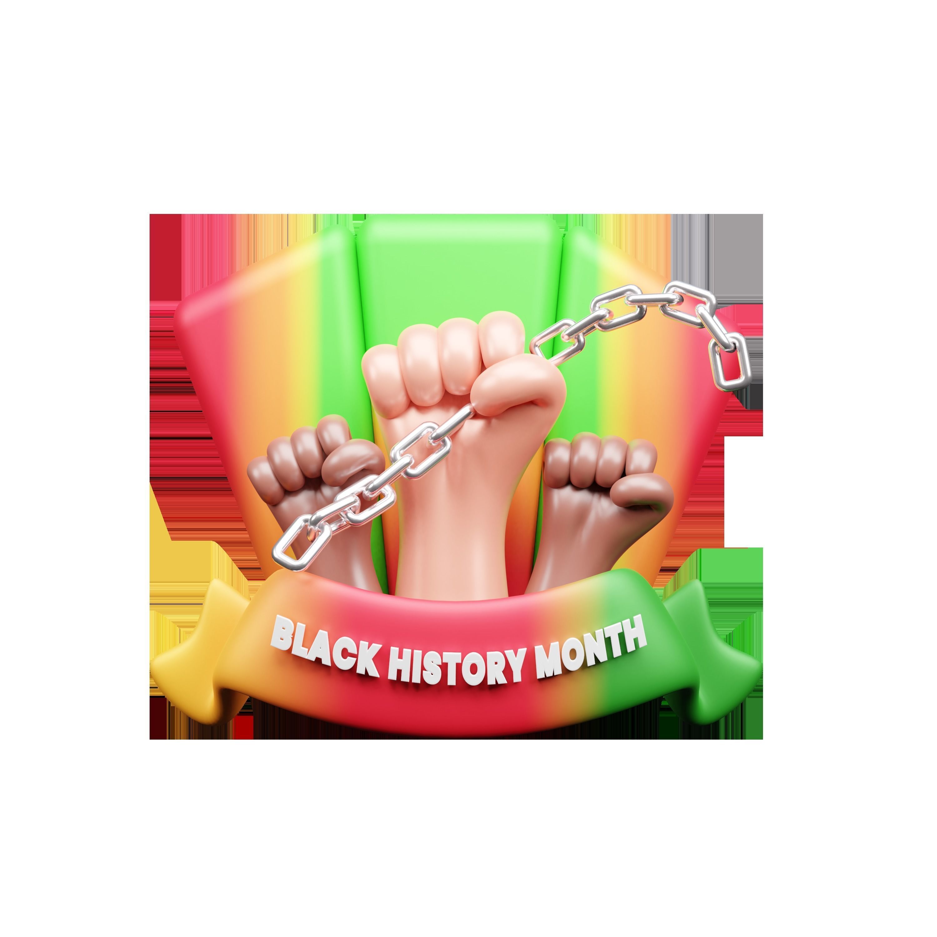 Black History Month 3d  Icon 3D model_13