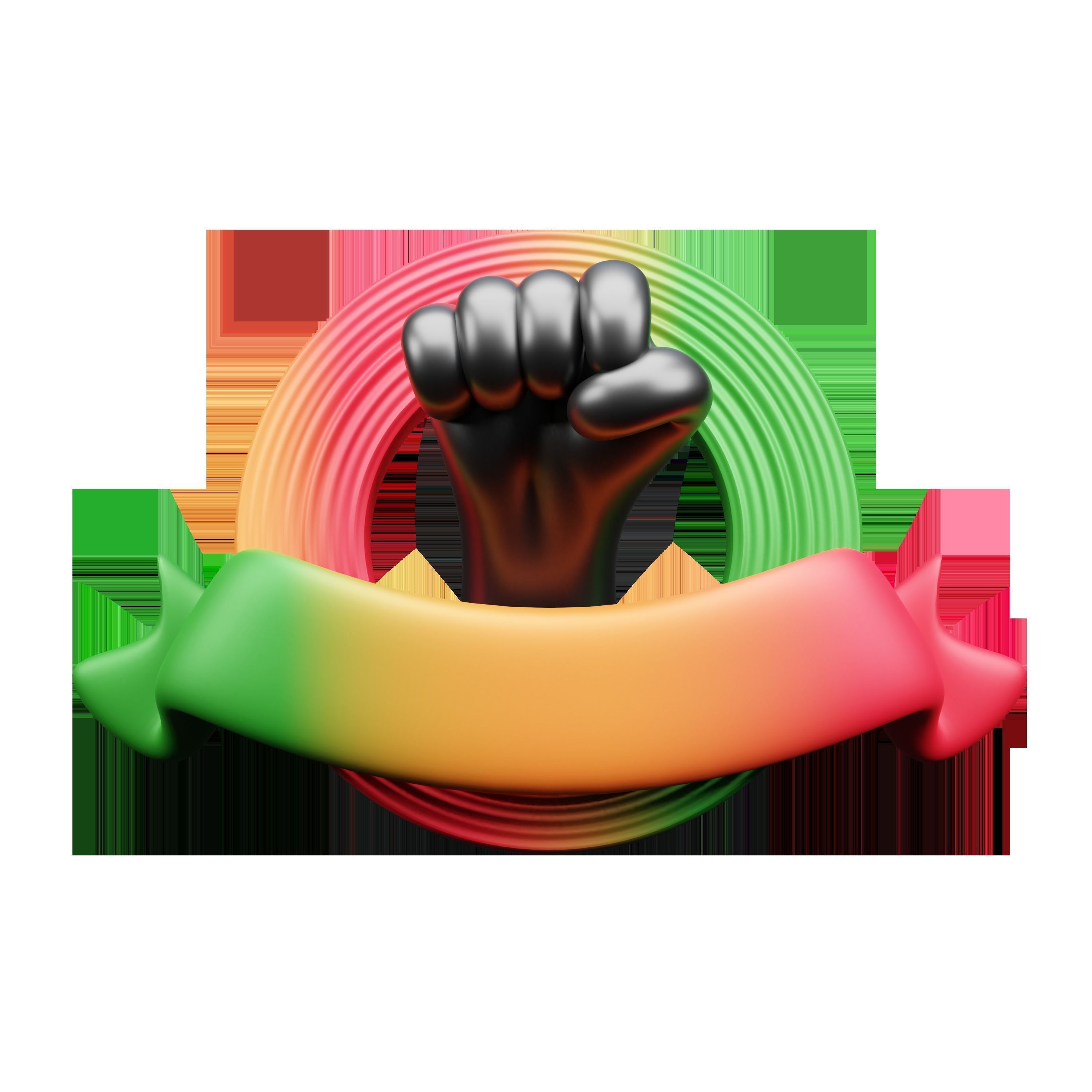 Black History Month 3d  Icon 3D model_14