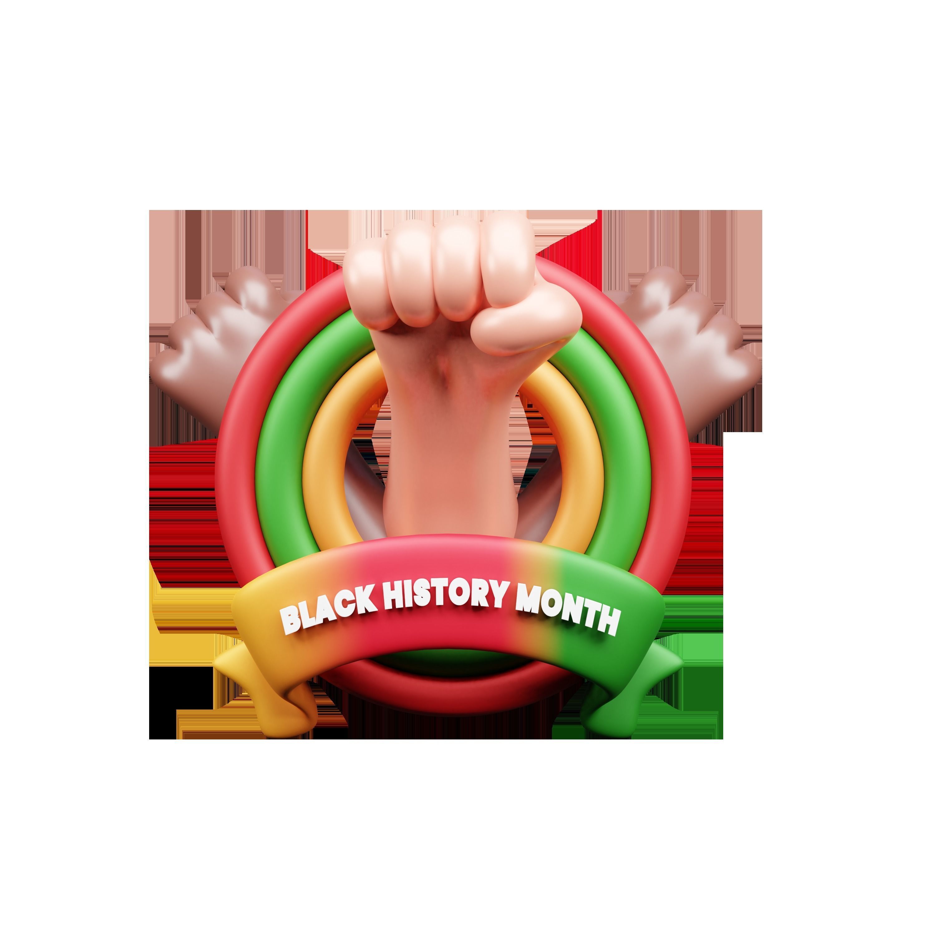 Black History Month 3d  Icon 3D model_17