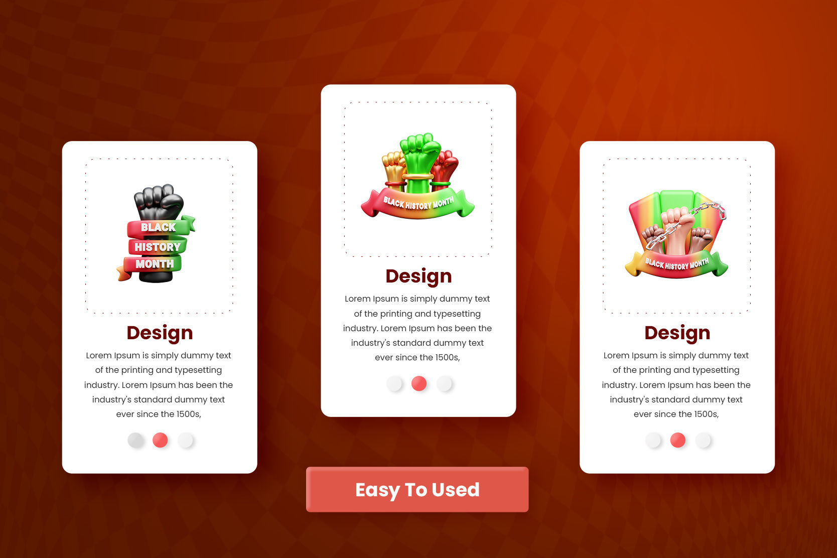 Black History Month 3d  Icon 3D model_2