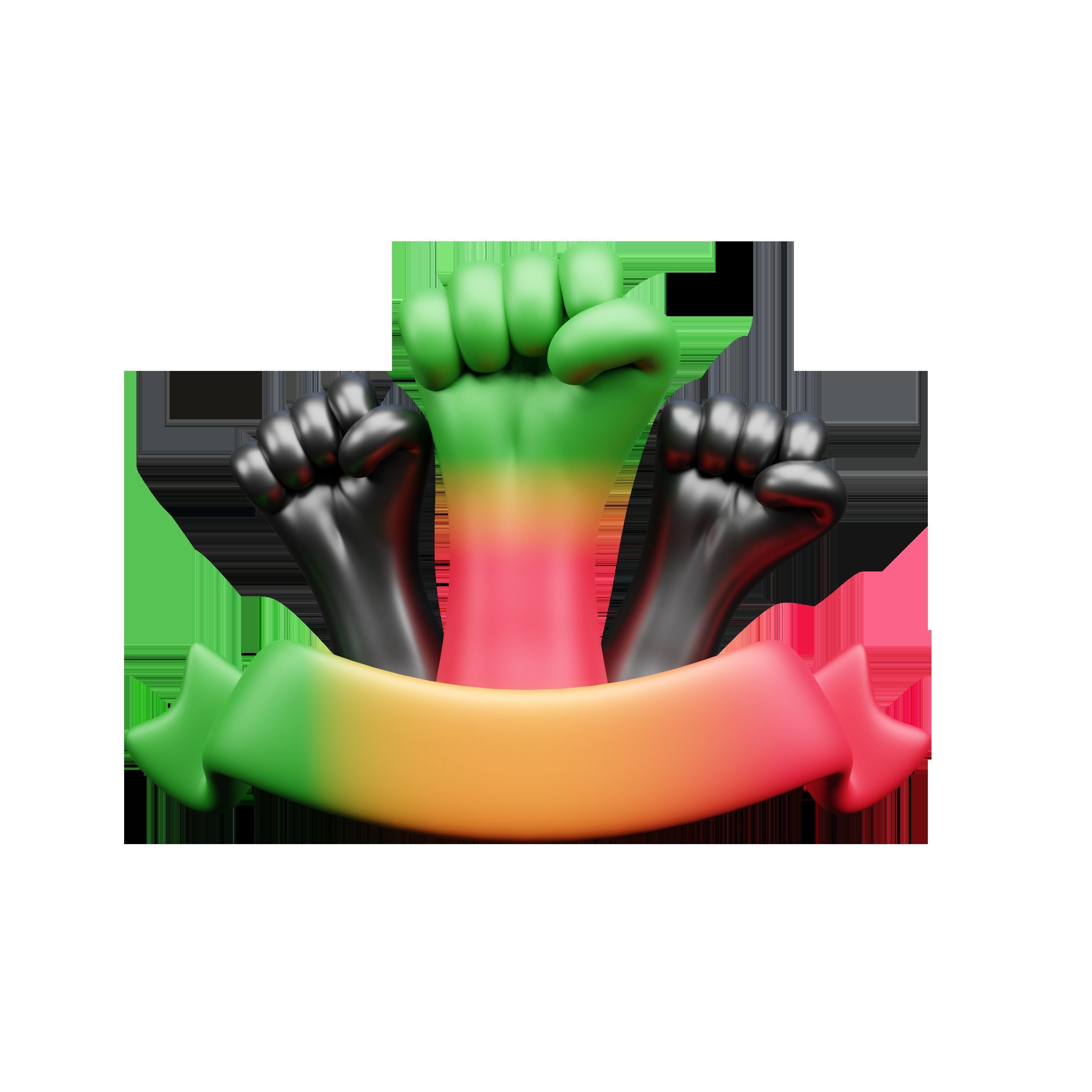 Black History Month 3d  Icon 3D model_7