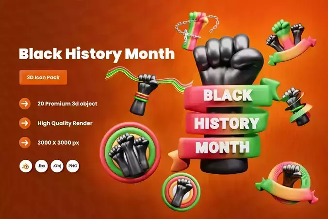 Black History Month 3d  Icon