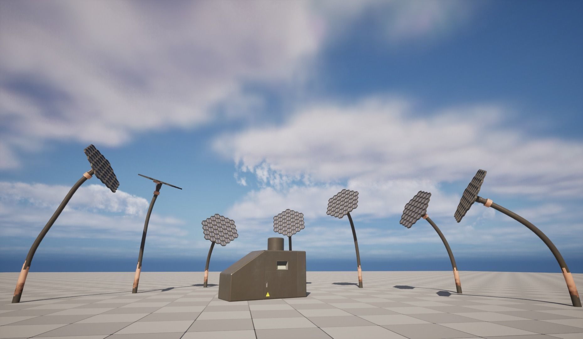 Solar Flower Low-poly 3D model_6