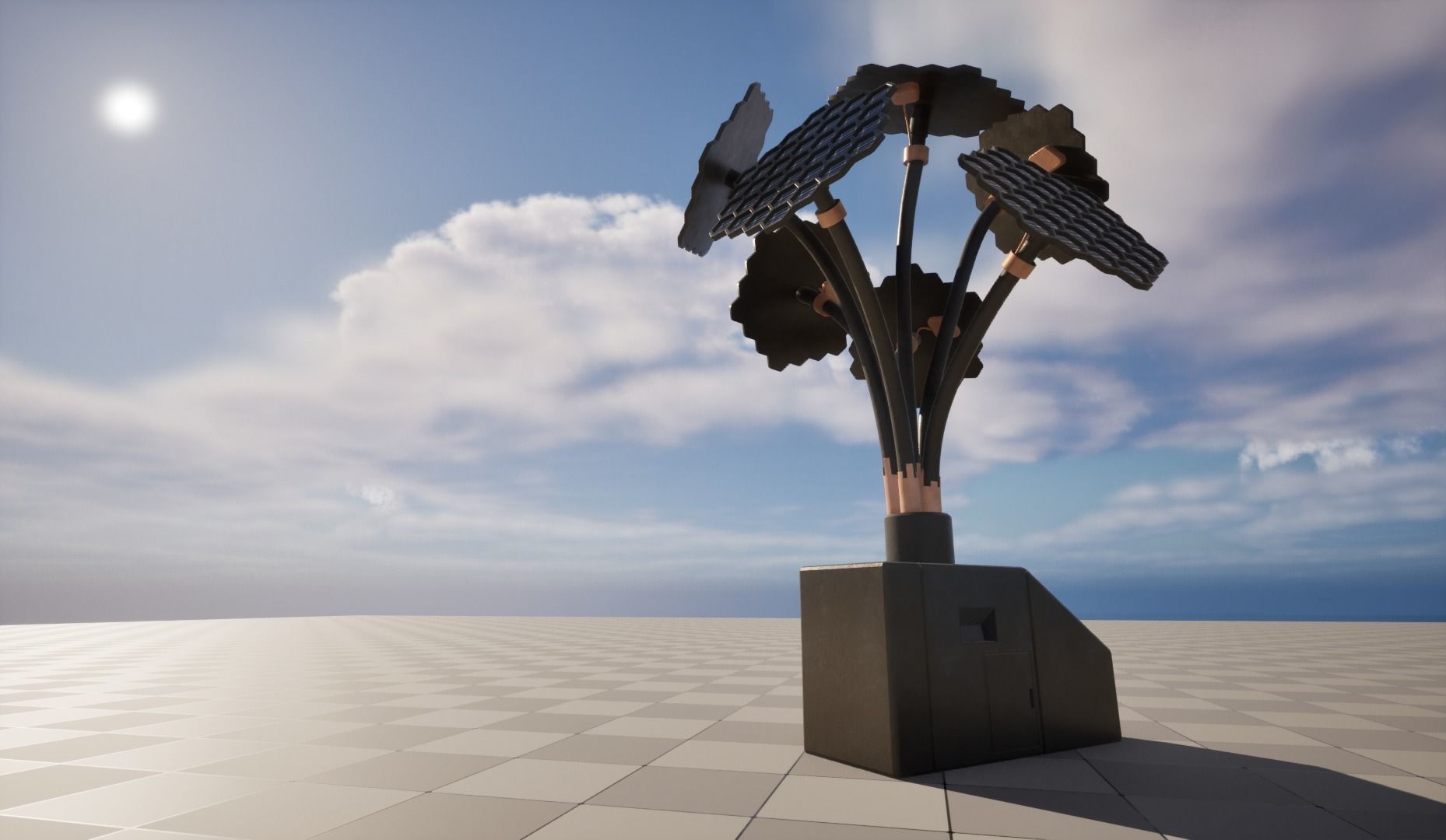 Solar Flower Low-poly 3D model_2