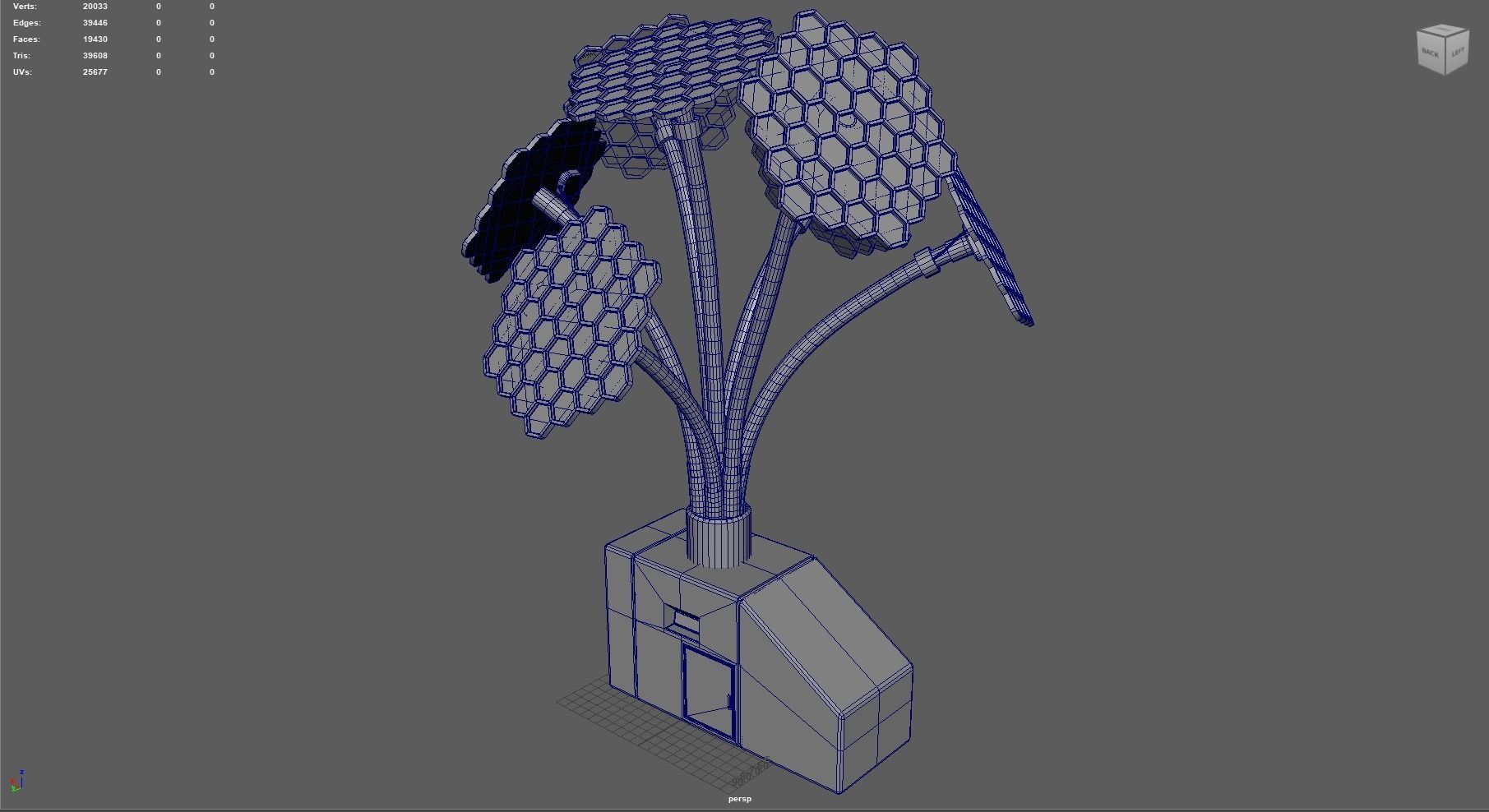 Solar Flower Low-poly 3D model_7