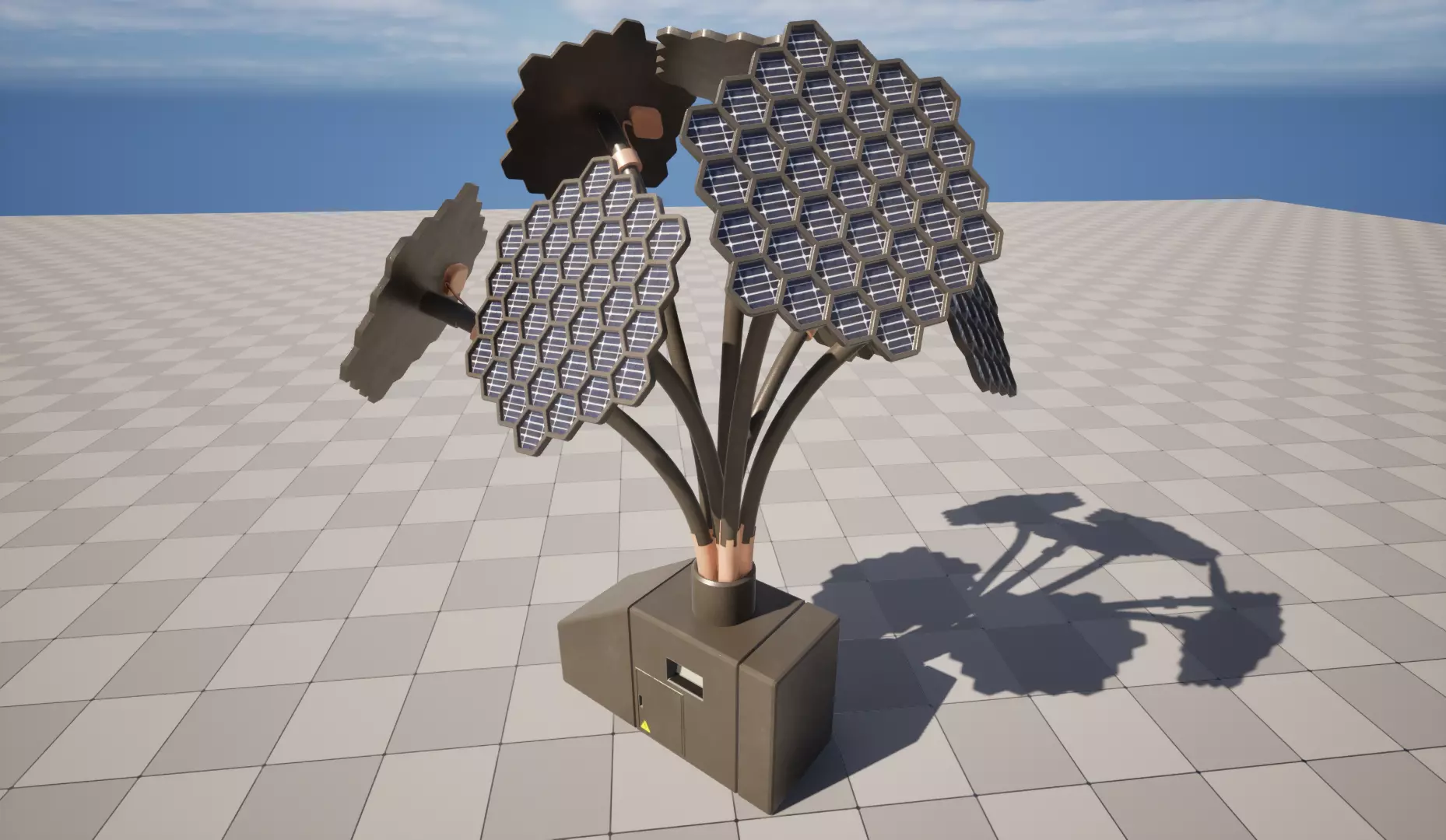Solar Flower Low-poly 3D model_0