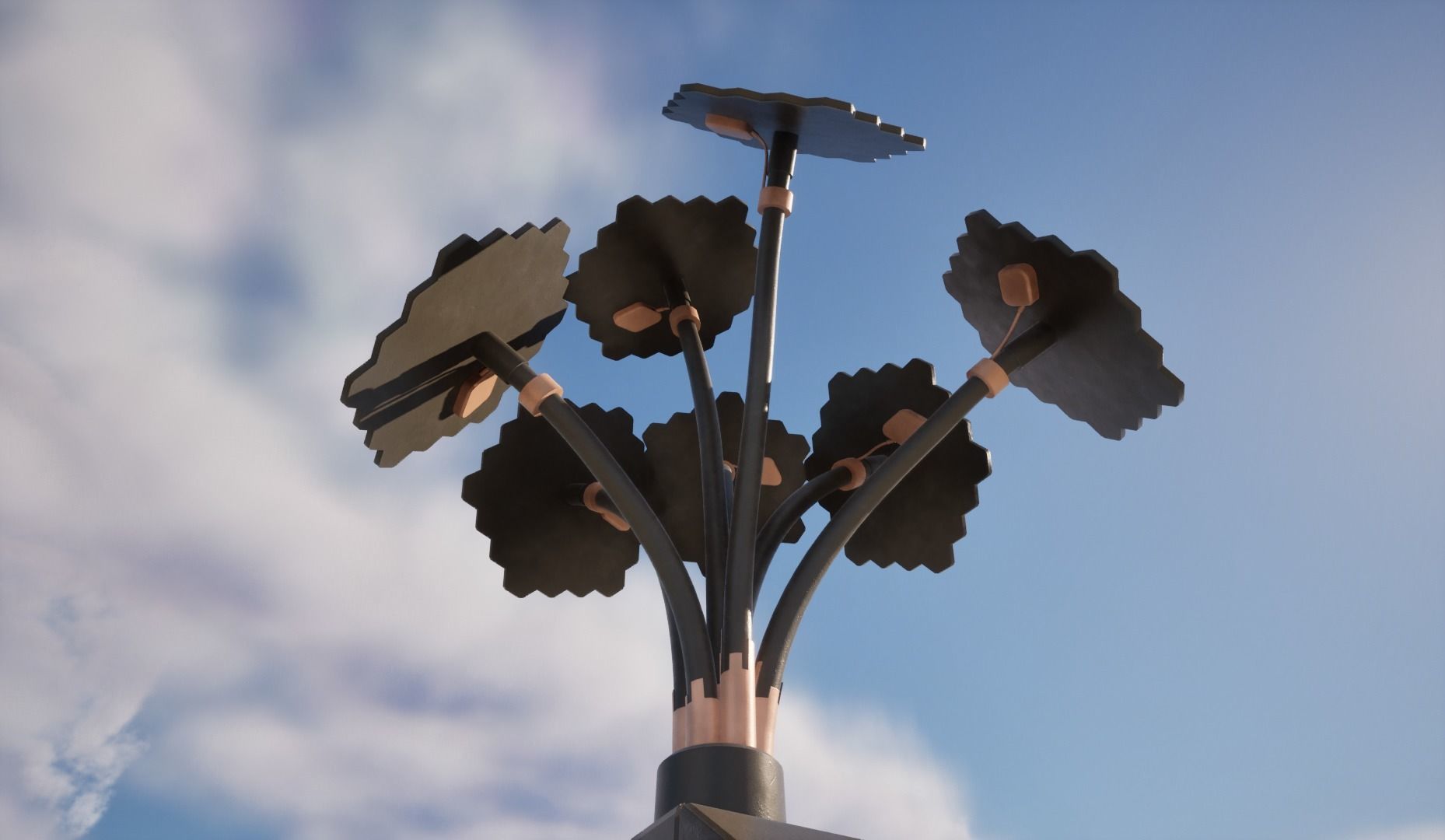 Solar Flower Low-poly 3D model_4