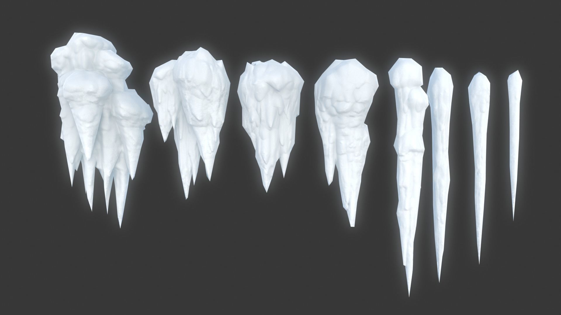 42 Low poly Ice Cave Modulars - 240103 Low-poly 3D model_9
