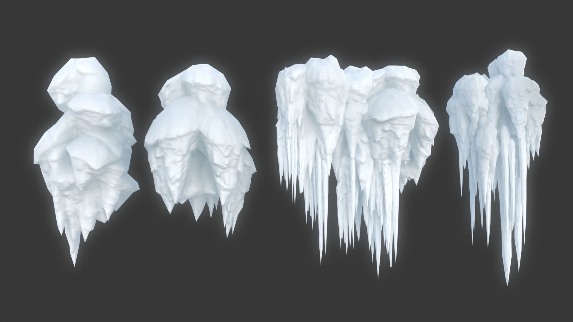 42 Low poly Ice Cave Modulars - 240103 Low-poly 3D model_13