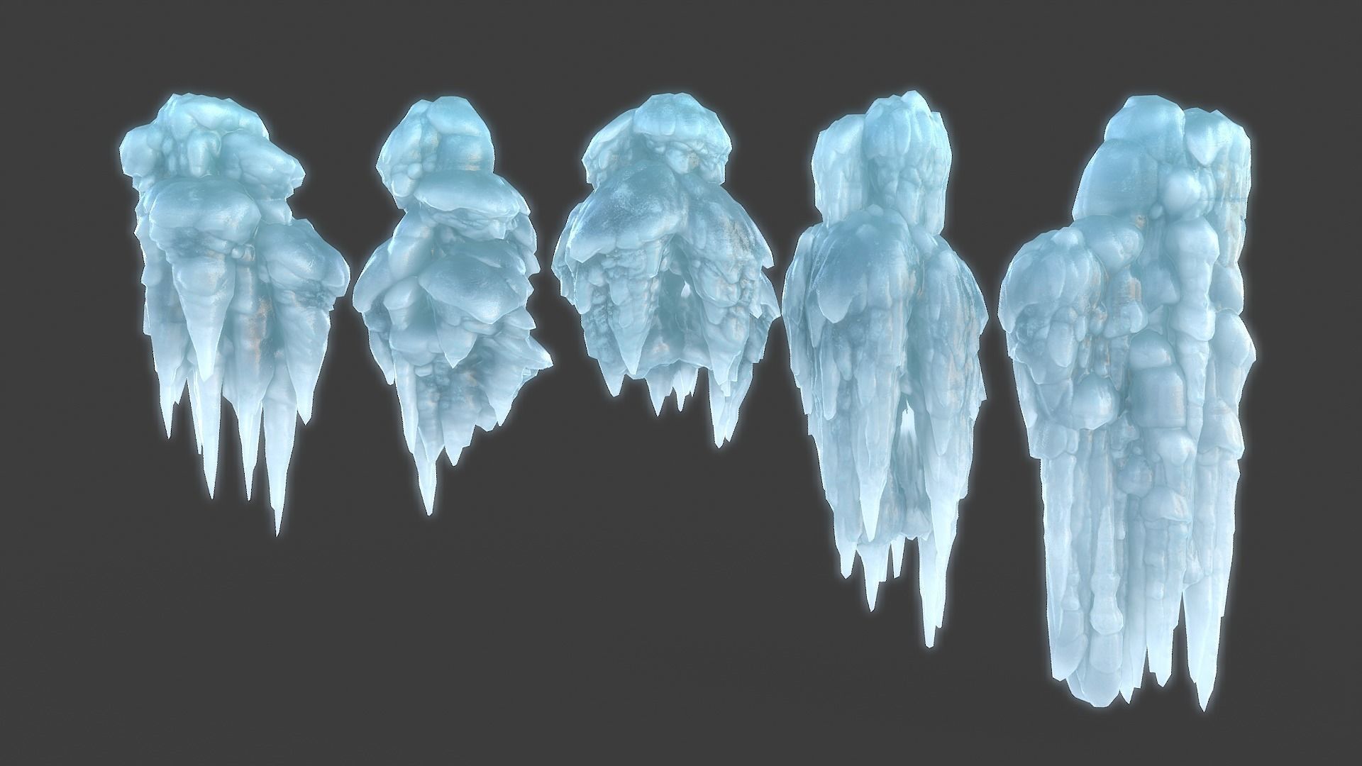 42 Low poly Ice Cave Modulars - 240103 Low-poly 3D model_17