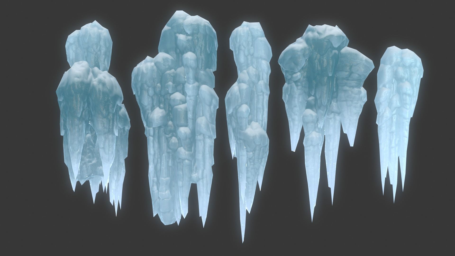 42 Low poly Ice Cave Modulars - 240103 Low-poly 3D model_12
