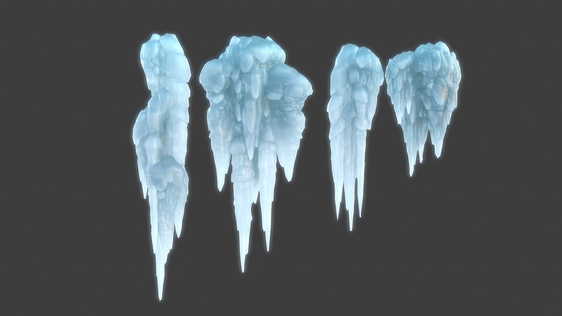 42 Low poly Ice Cave Modulars - 240103 Low-poly 3D model_16