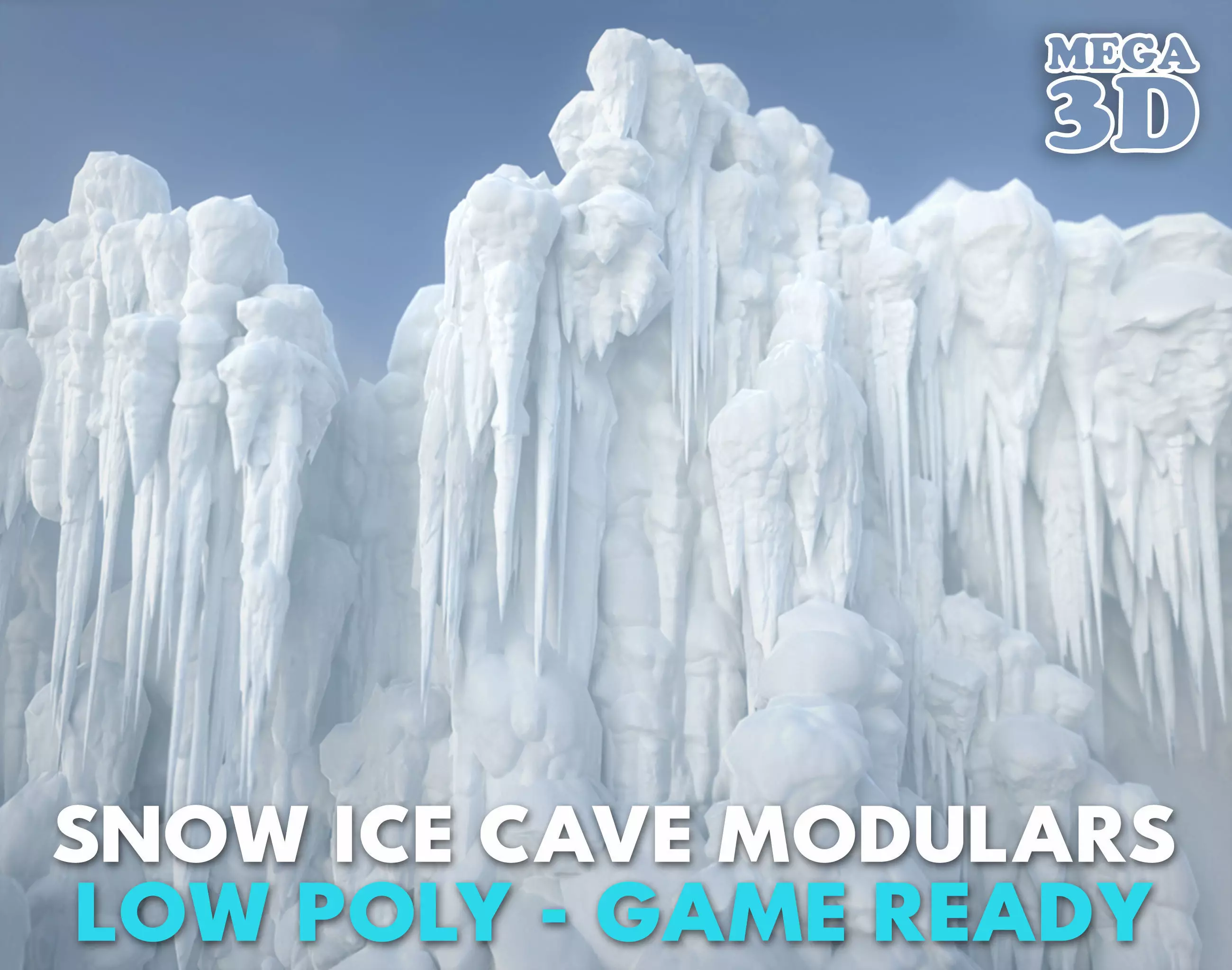 42 Low poly Ice Cave Modulars - 240103 Low-poly 3D model_0