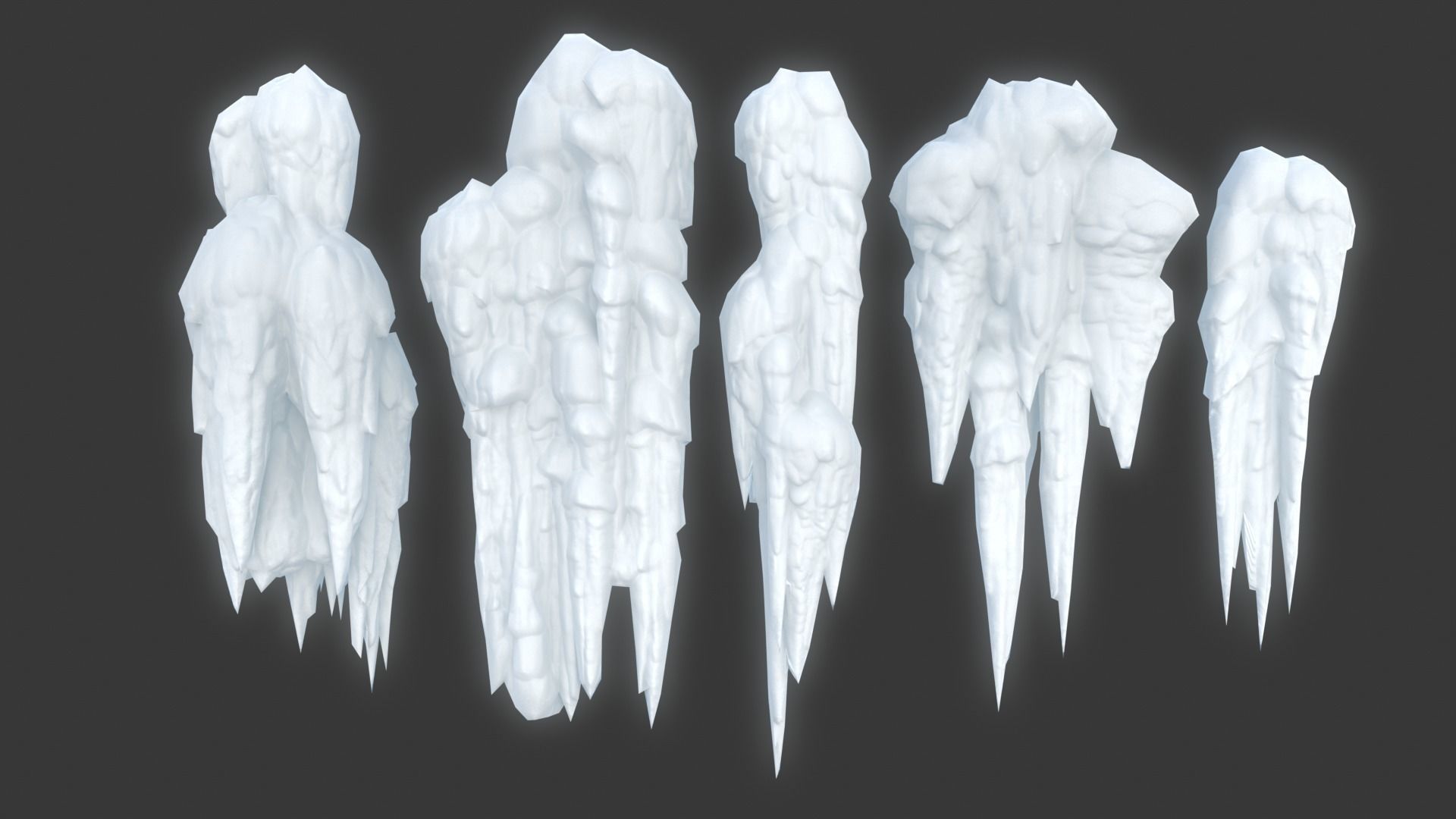 42 Low poly Ice Cave Modulars - 240103 Low-poly 3D model_11