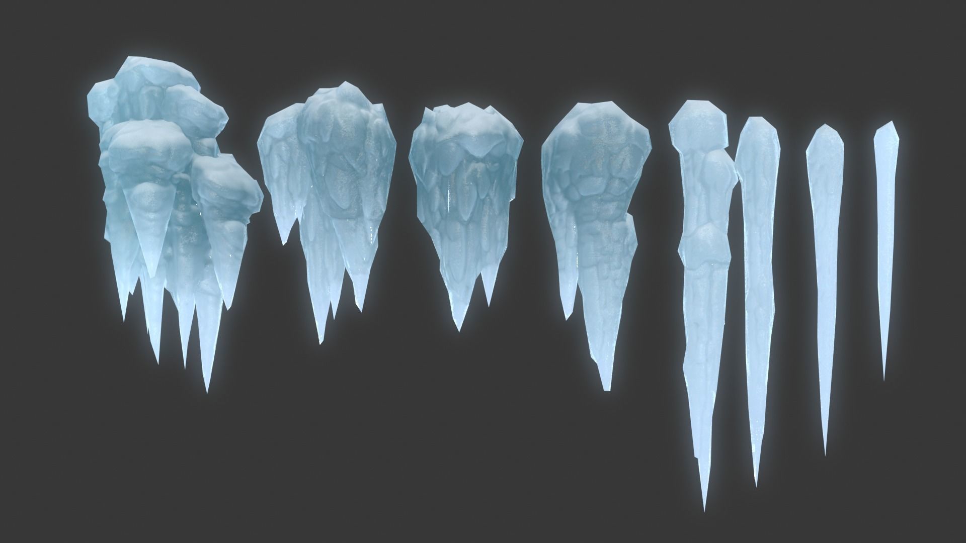 42 Low poly Ice Cave Modulars - 240103 Low-poly 3D model_10