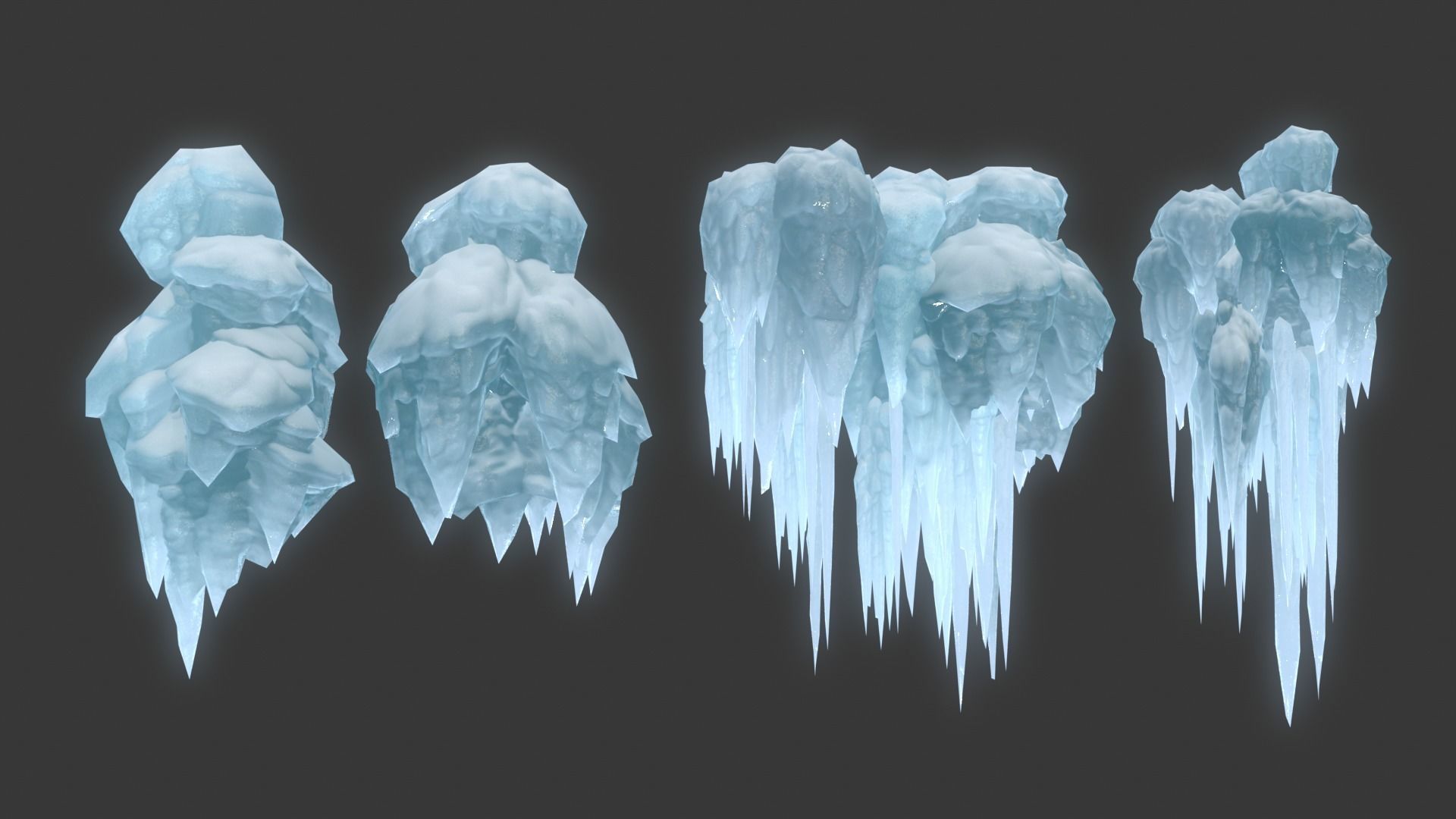 42 Low poly Ice Cave Modulars - 240103 Low-poly 3D model_14