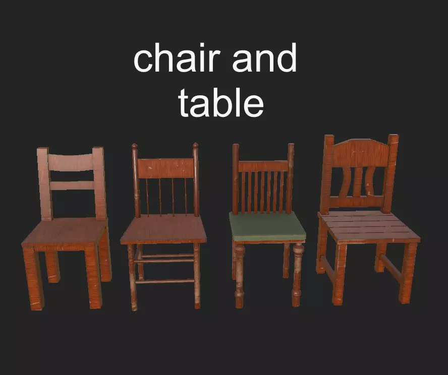chair and tabel Free low-poly 3D model