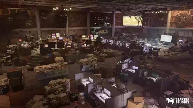 Command Center Environment Low-poly 3D model