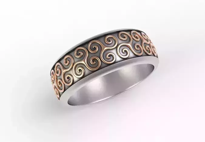 Antique Celtic Pattern Eternity Wedding Band