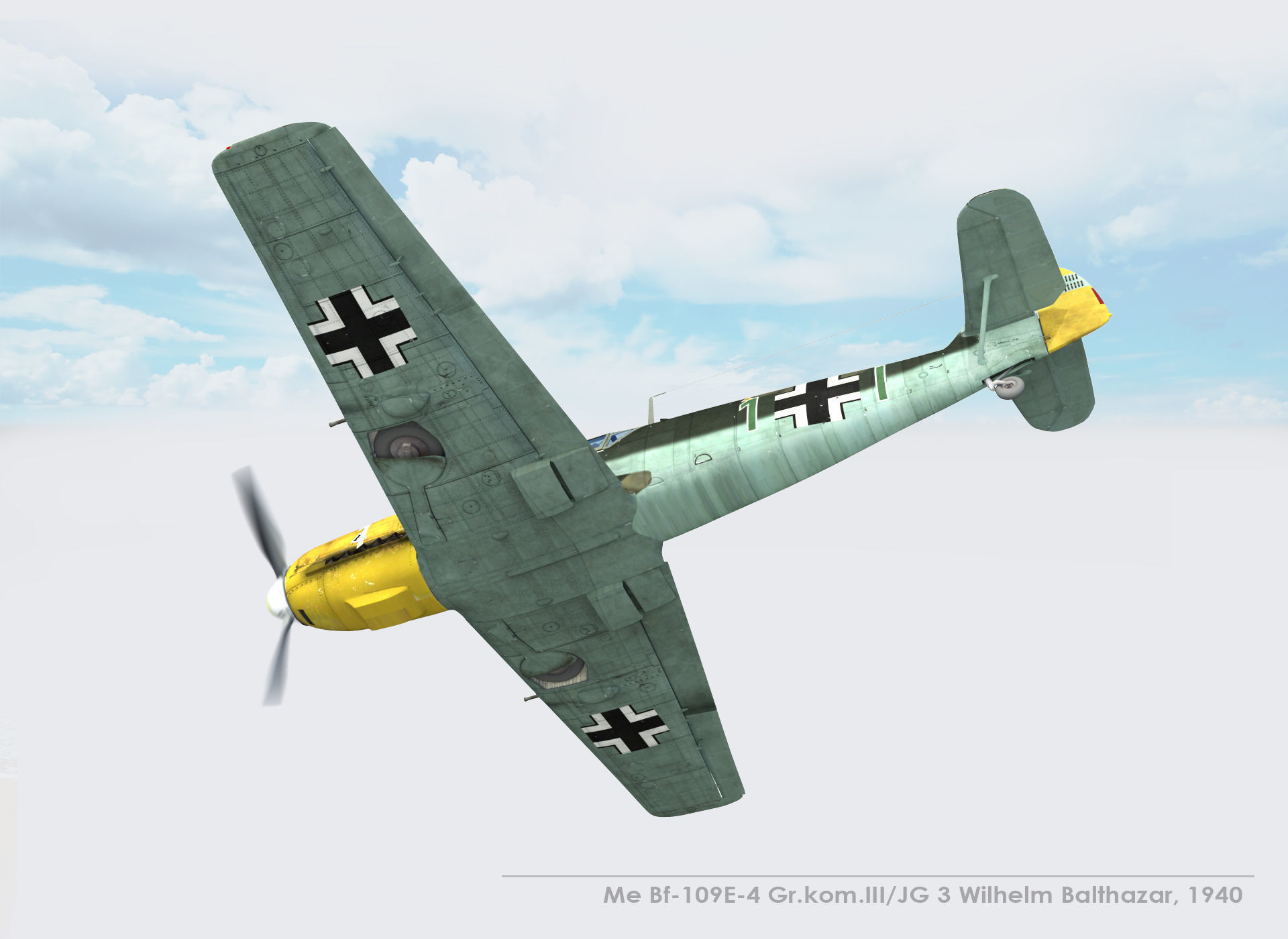  Messerschmitt Bf-109E-4 Green 1 3D model_14